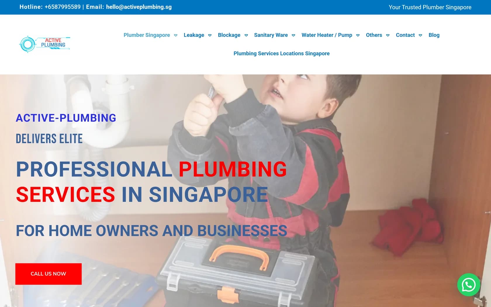 Homepage of Active Plumbing’s official website, captured 21 September 2026.