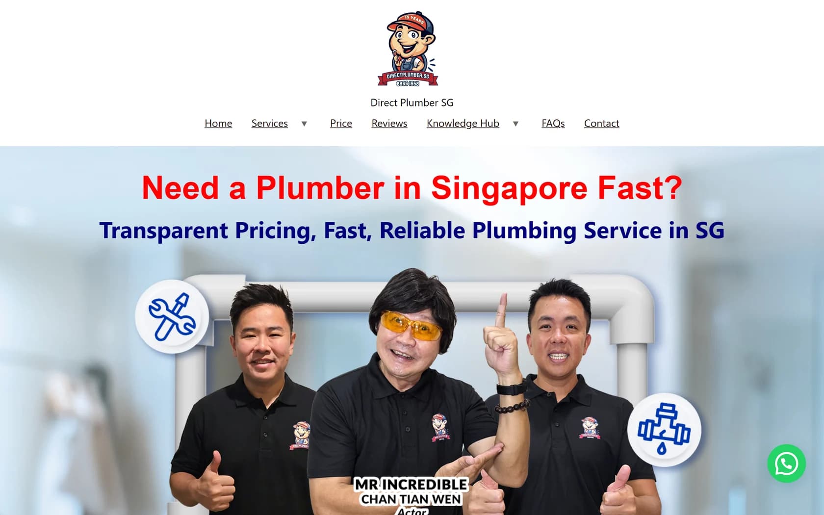 Homepage of Direct Plumber’s official website, captured 21 September 2026.