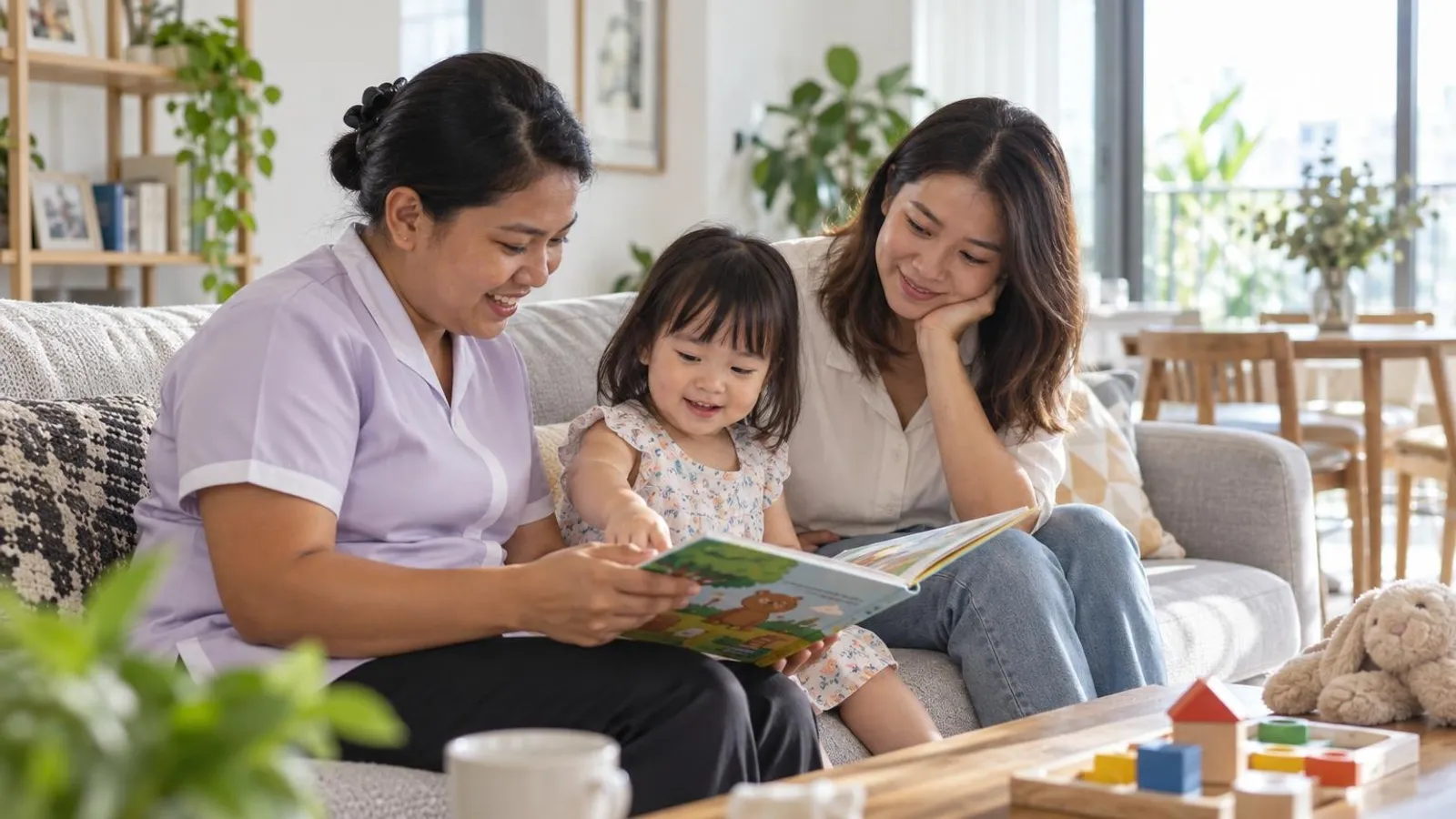 Babysitting and Nanny Agencies: a customer and a provider in a bright, modern setting