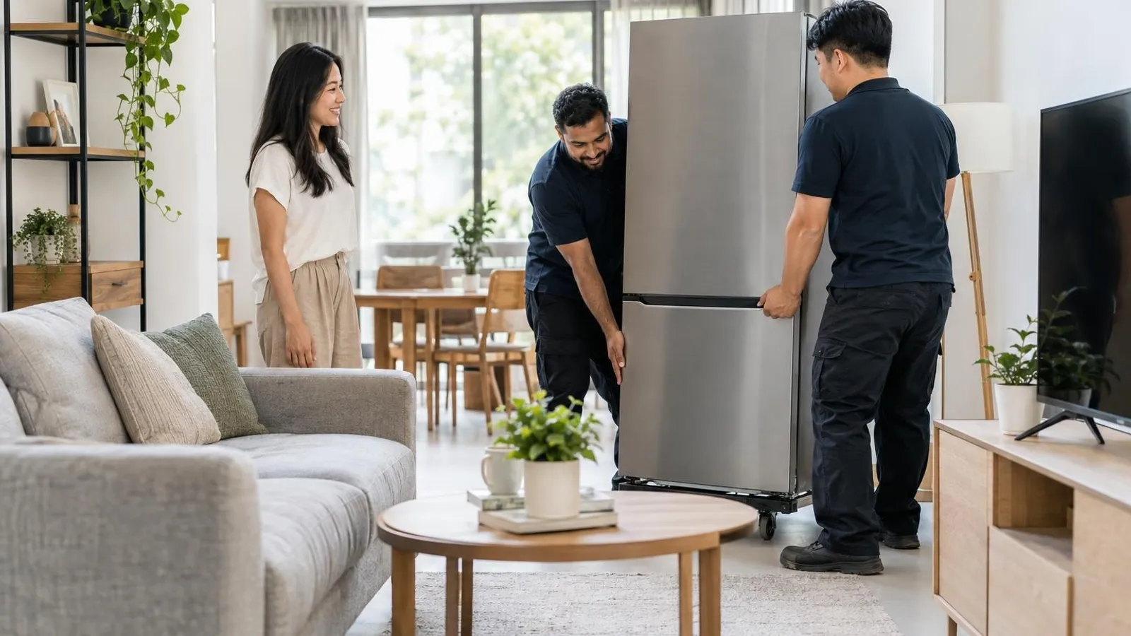 Furniture and Appliance Rental Companies: a customer and a provider in a bright, modern setting