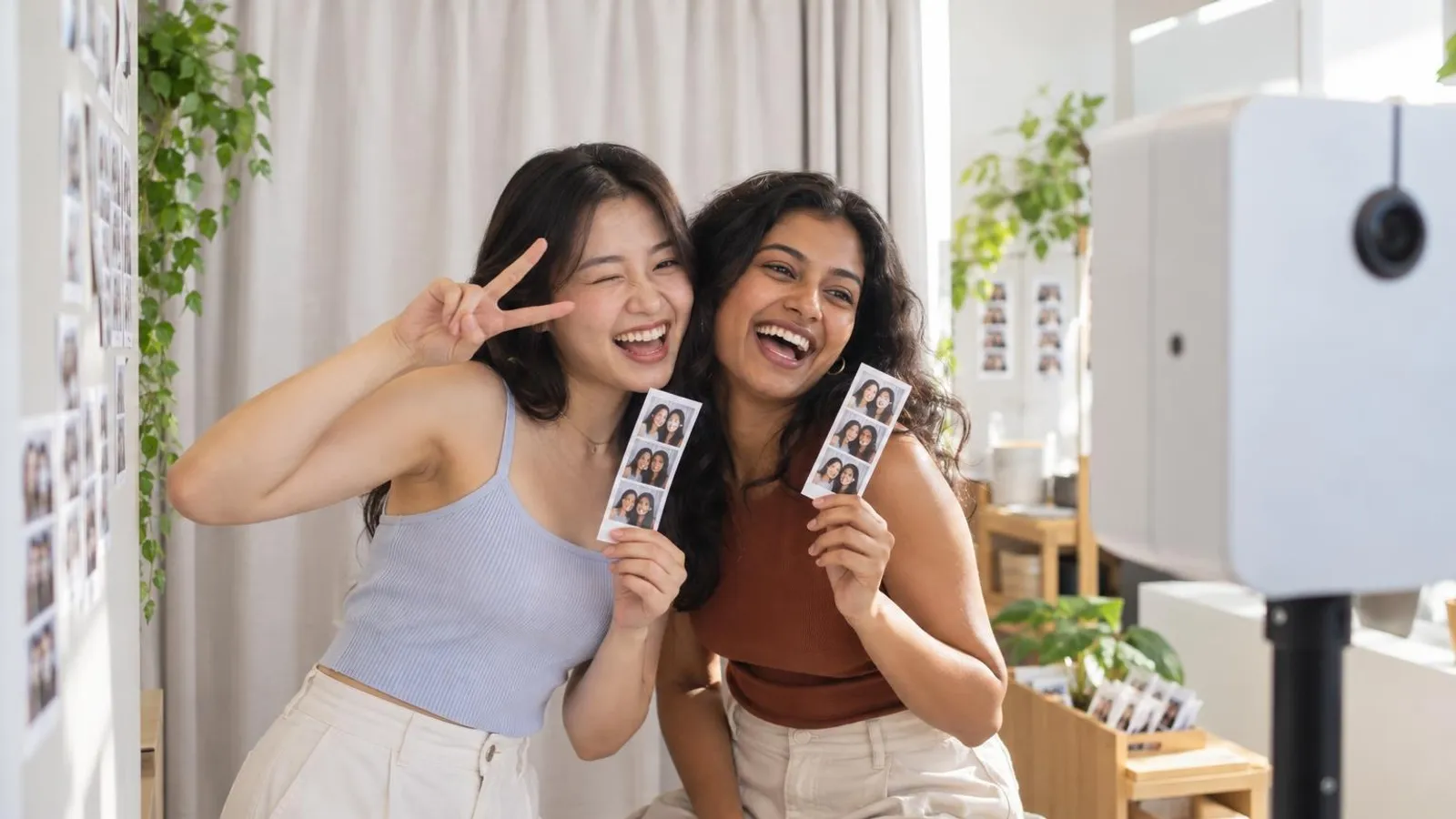 Self-Service Photo Studios: a customer and a provider in a bright, modern setting