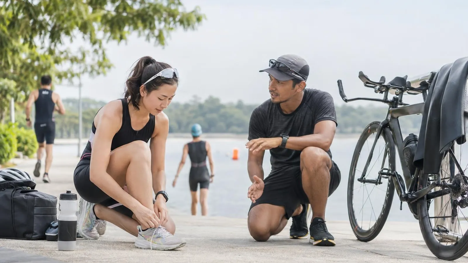 Triathlon Coaching and Clubs: a customer and a provider in a bright, modern setting